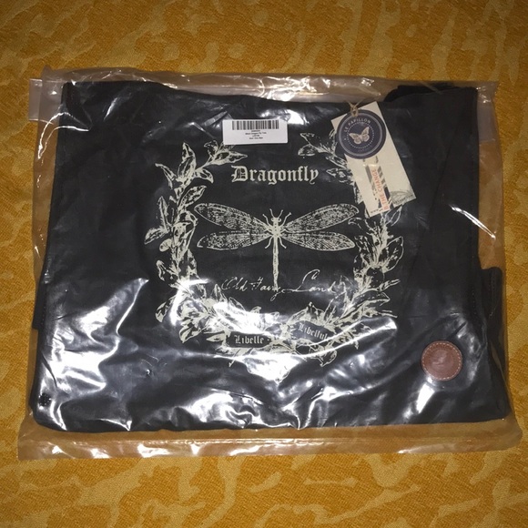 Le Papillon-Dragonfly tote-vintage dark gray white dragonfly, print NWT LAST 1!! - Picture 9 of 10